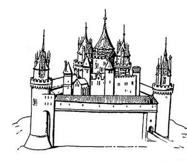 Architectural Pictures Beautiful Castle Simple Drawing Pictures