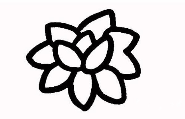 Simple drawing of blooming lotus