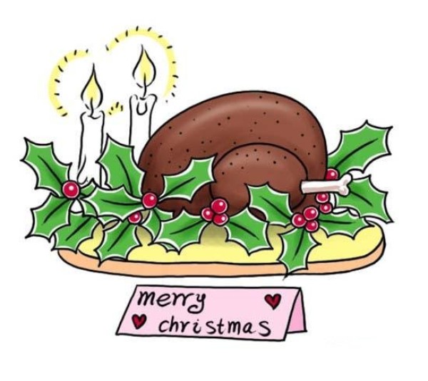 Colorful Christmas Turkey Dinner Simple Drawing Picture