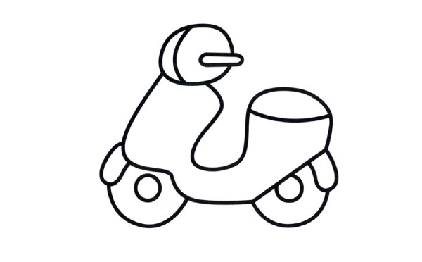 Coloring pictures of simple strokes of womens motorcycles