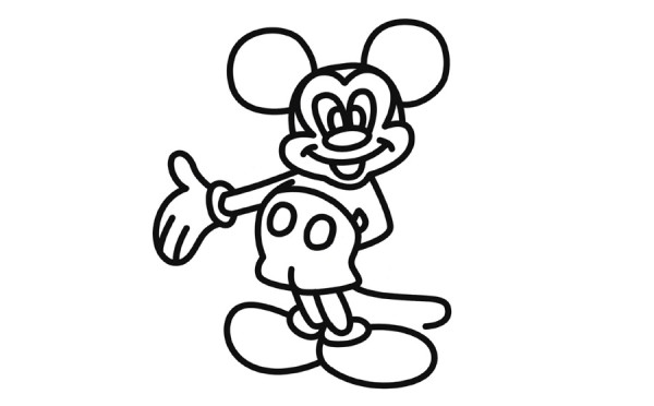 How to draw cartoon Mickey Mouse in simple strokes