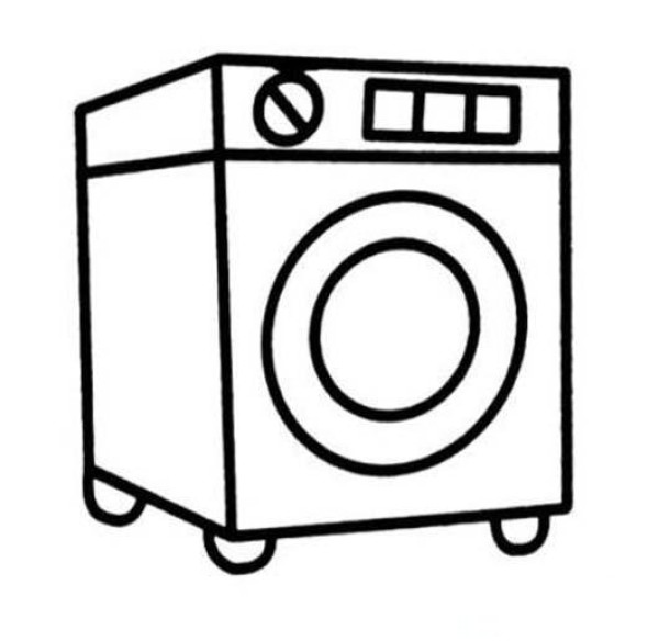 Simple drawing picture of drum washing machine