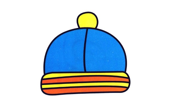 Winter hat simple drawing coloring illustration