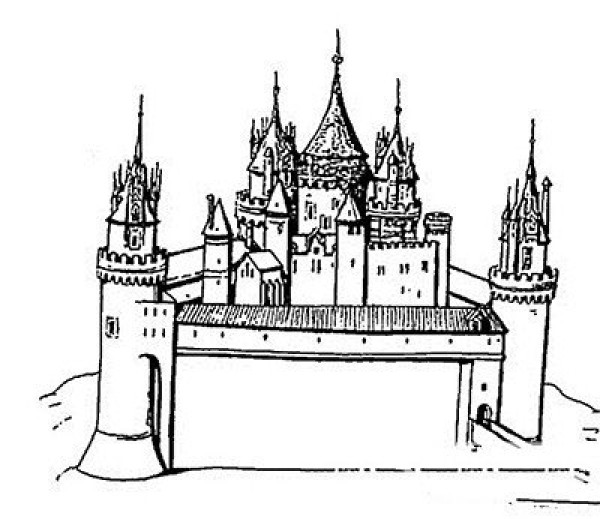 Architectural Pictures European Castle Simple Drawing