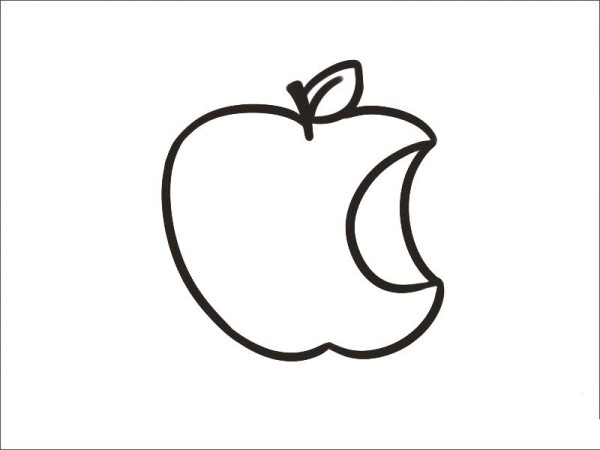 Simple drawing of an apple that takes a bite