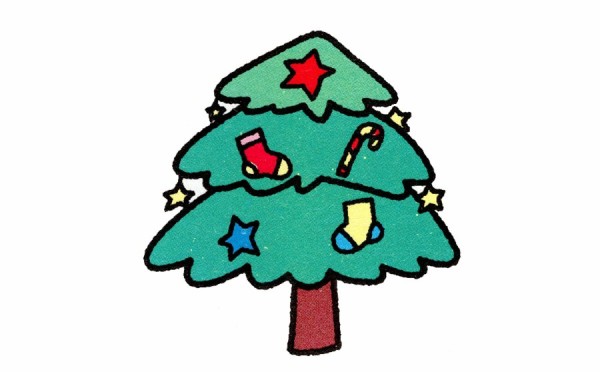 Simple drawing method of Christmas tree