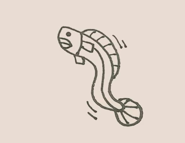 How to draw an eel in simple strokes