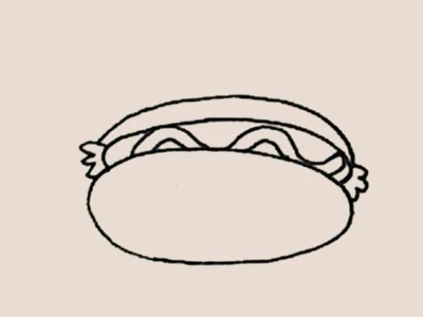 Simple drawing of hot dog