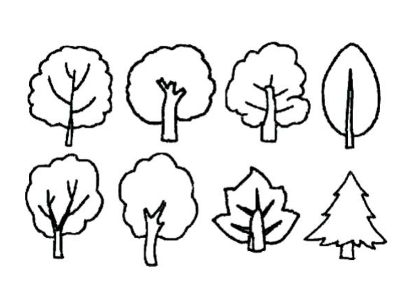 Childrens simple drawing picture of big tree