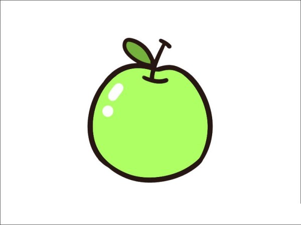 Green apple simple strokes