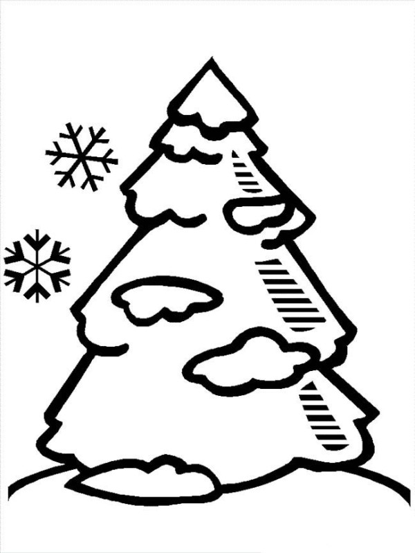 Complete collection of simple drawings of Christmas trees Christmas tree in the snow