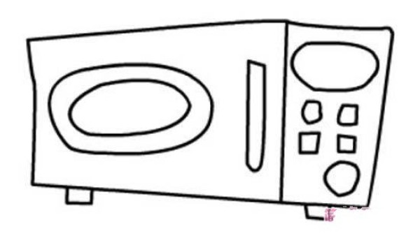 Microwave oven front simple drawing picture