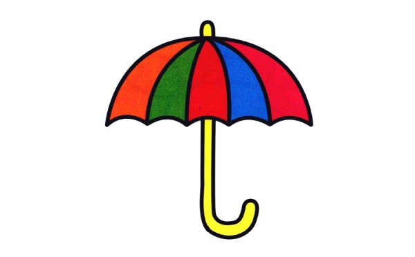 Small umbrella simple drawing coloring tutorial