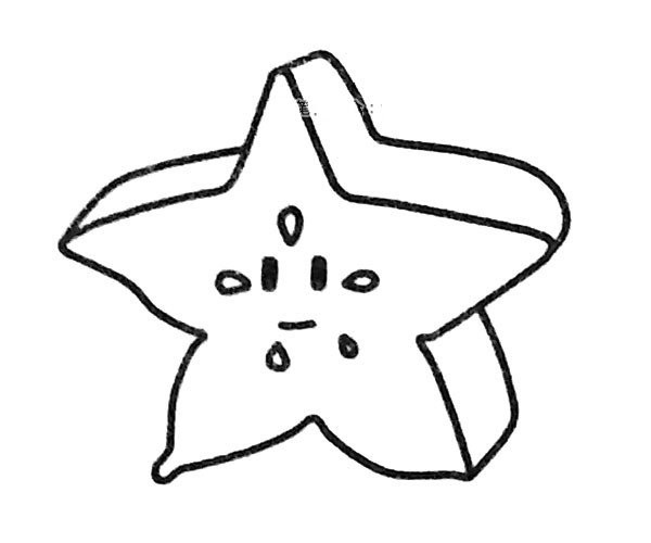 Four simple drawing pictures of star fruit