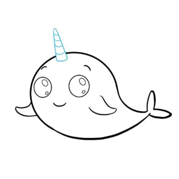 How to draw a cute narwhal