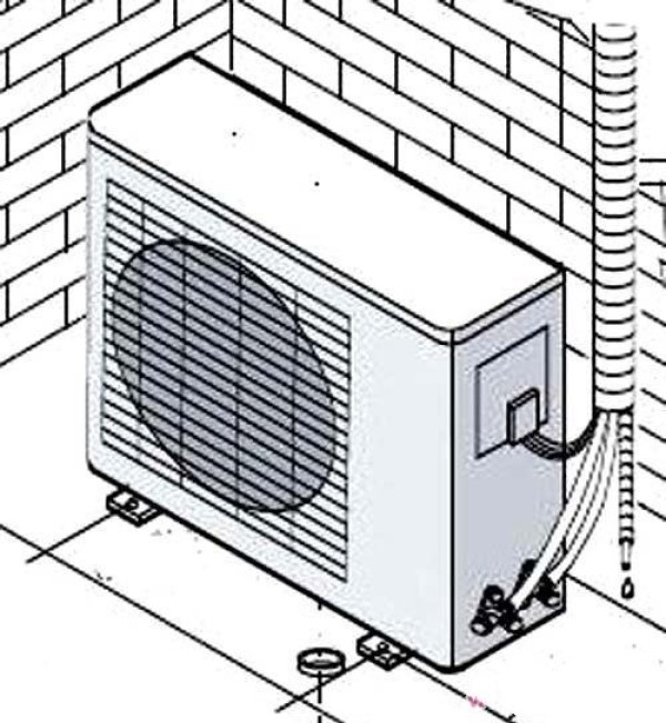 Hand drawn simple drawing of air conditioner outdoor unit