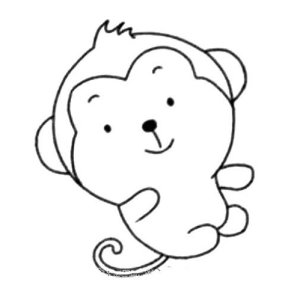 Q version animal simple drawing monkey