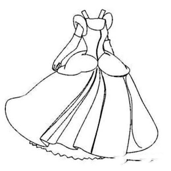 Elementary school student Cinderella skirt simple drawing picture