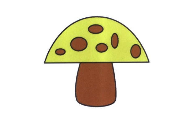 Colorful Mushroom Simple Drawing Decomposition Tutorial