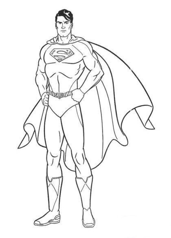 Childrens simple drawing picture of Supermans front