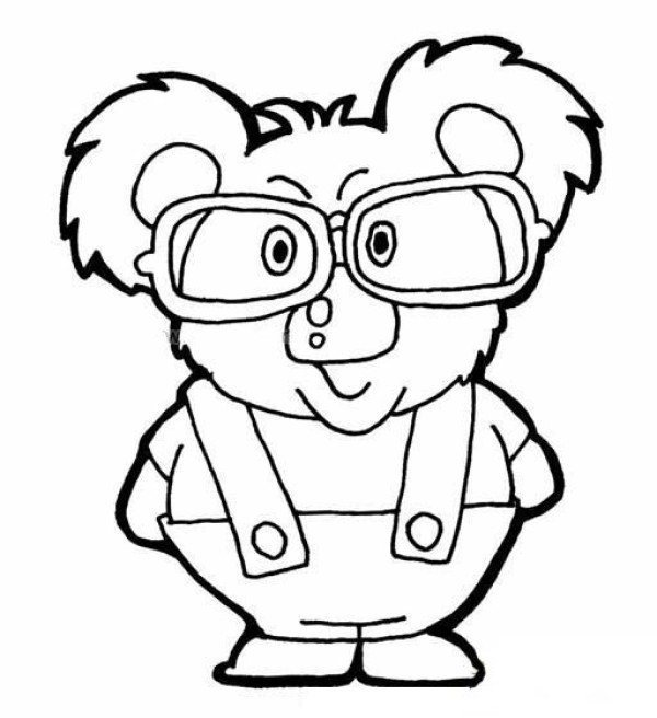 Simple drawing of koala wearing glasses