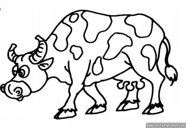 Cartoon cow simple drawing material