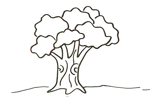 How to draw a big banyan tree in simple strokes