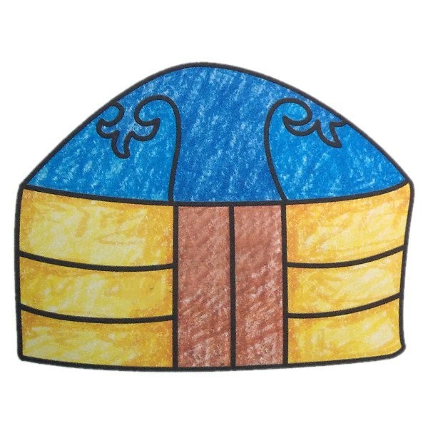 Children learn to draw yurt