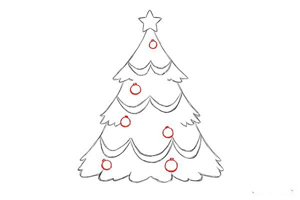 Draw a beautiful Christmas tree with simple strokes