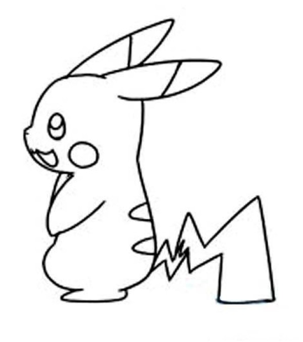 Pikachu side simple drawing picture