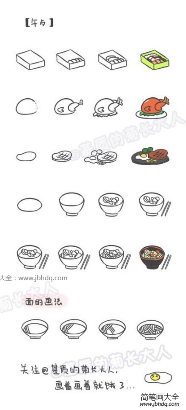 Cute and simple lunch box simple drawing