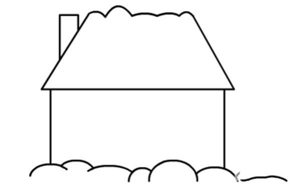 Childrens simple drawing of house