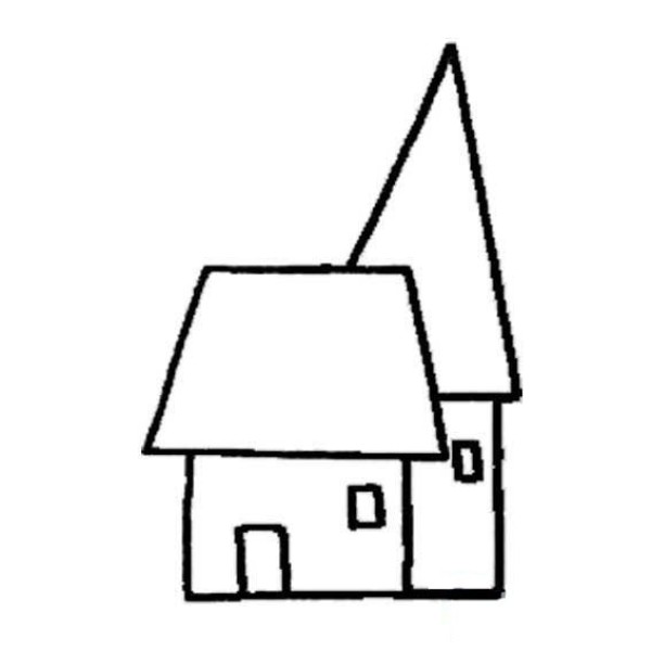 Kindergarten house simple drawing