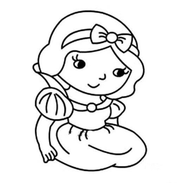 Cute Cartoon Snow White Simple Drawing Picture for Children