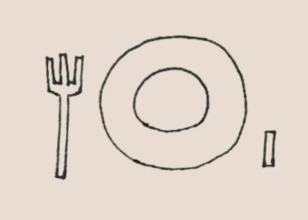 How to draw simple strokes of tableware