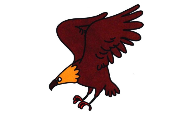 Cartoon eagle simple drawing coloring works