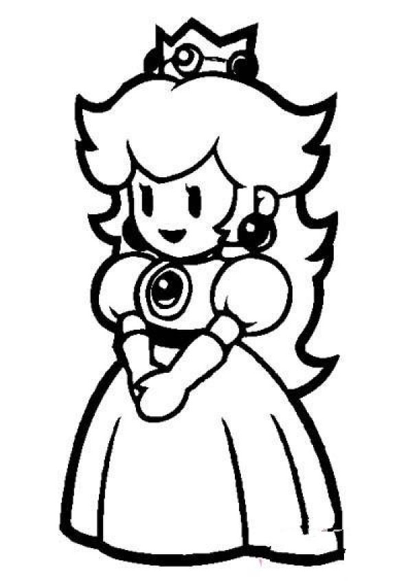 Super Mario Princess Simple Drawing Picture