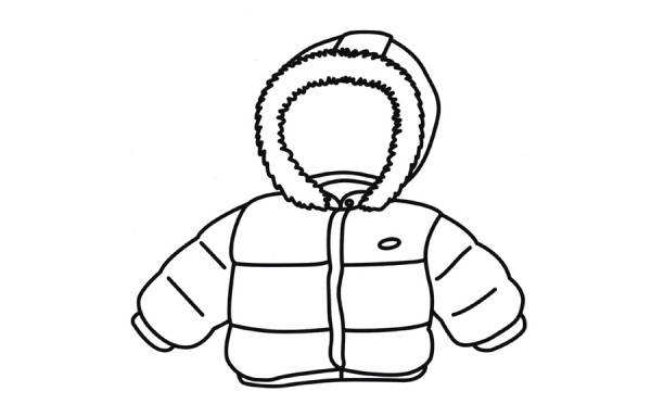 Simple drawings of warm childrens cotton-padded jackets