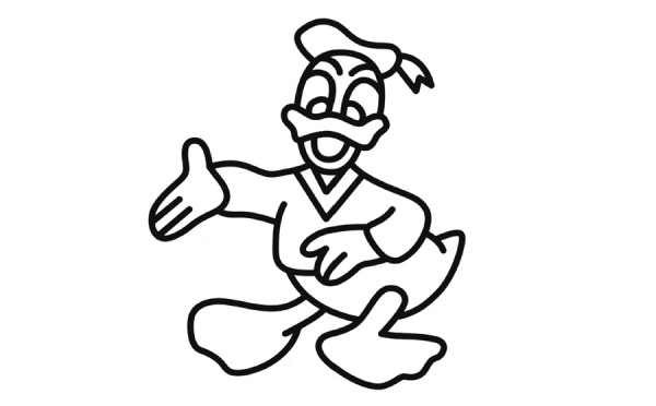 Cute Donald Duck simple drawing coloring works