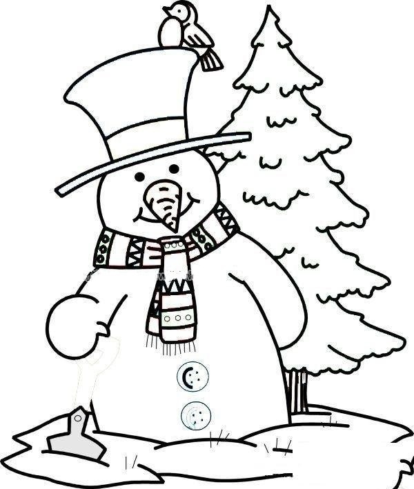 Snowman and Christmas tree