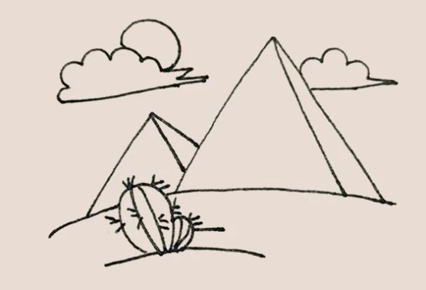 Simple drawing of pyramid