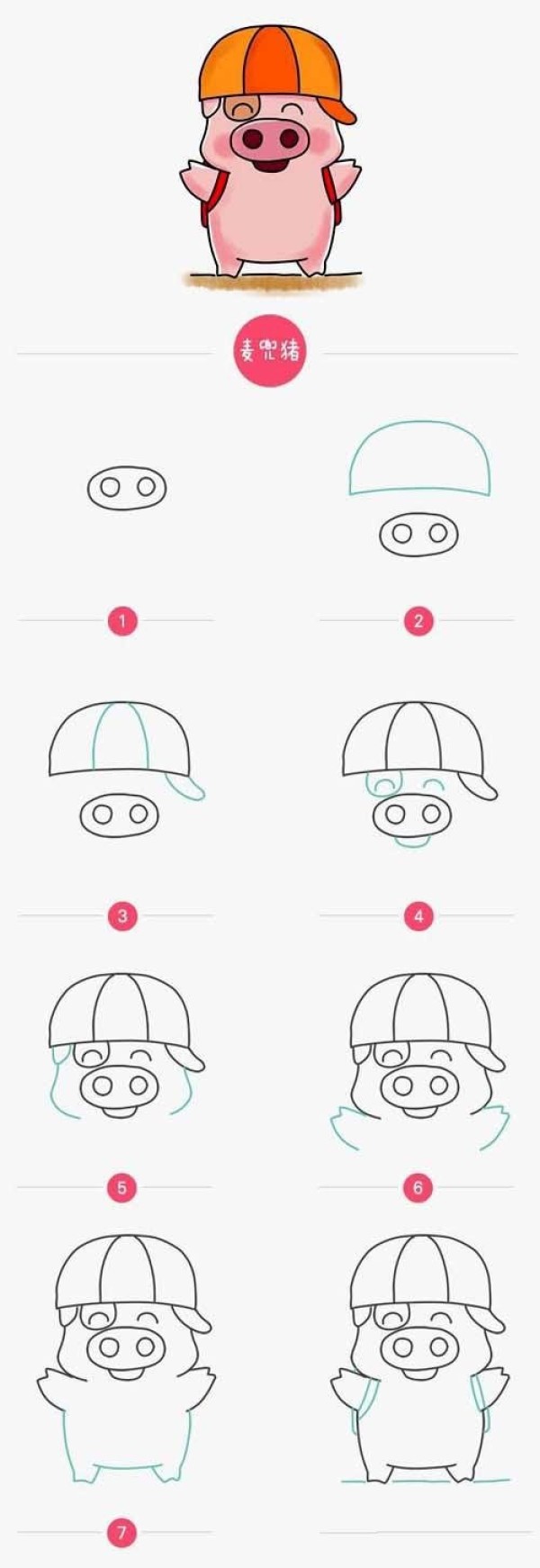 Exploded diagram of children’s simple drawing method of McDull: How to draw McDull