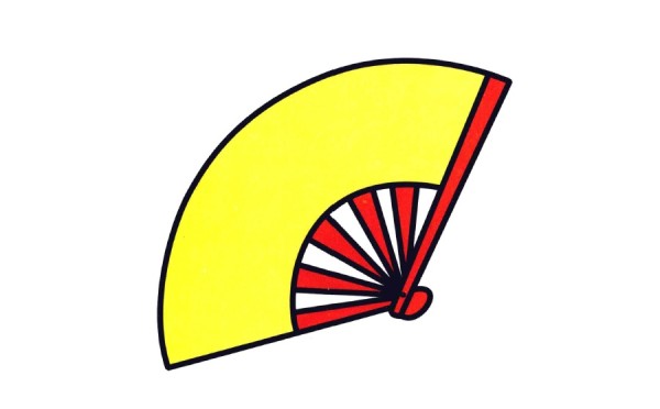 Simple drawing of yellow ancient fan