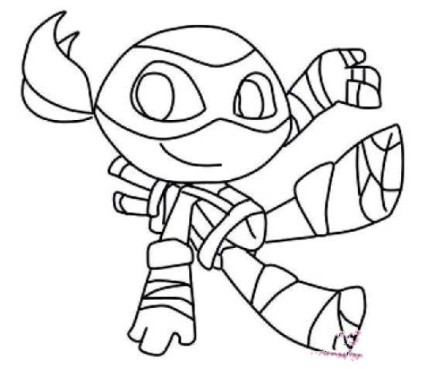 Q version of Teenage Mutant Ninja Turtles simple drawing pictures