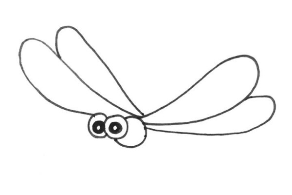 How to draw a simple dragonfly