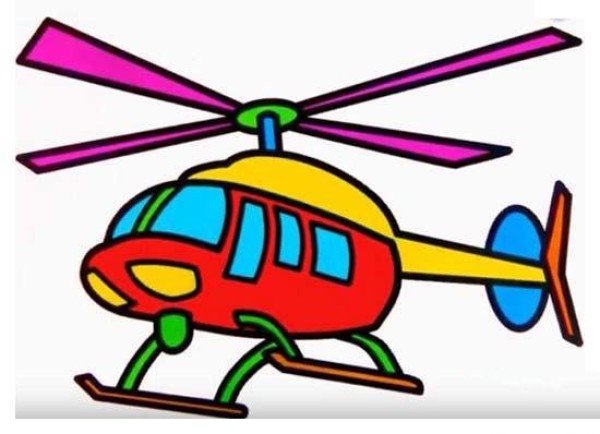 Childrens color helicopter simple drawing picture