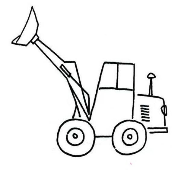 Complete picture of childrens forklift simple strokes