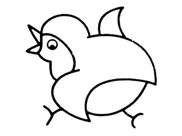 Cute chick simple strokes