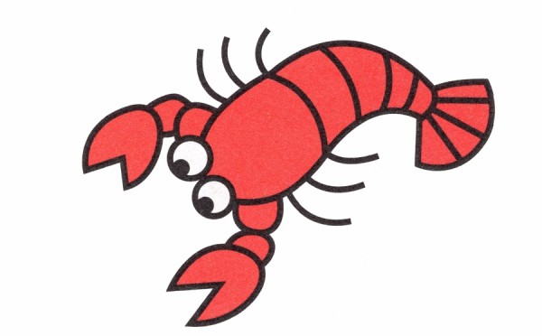 How to draw red crayfish in simple strokes