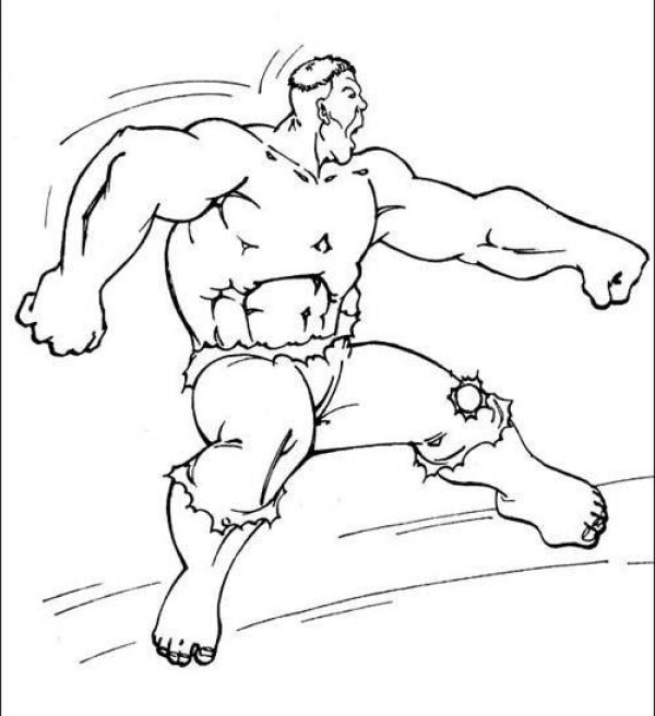 A complete collection of pictures of childrens cartoon Hulk simple strokes